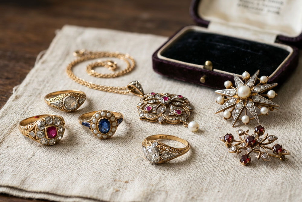 bijoux anciens or bagues colliers brocante antiquaire ile de france